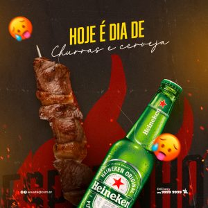 Hoje é Dia de Churrasco e Cerveja Social Media PSD Editável