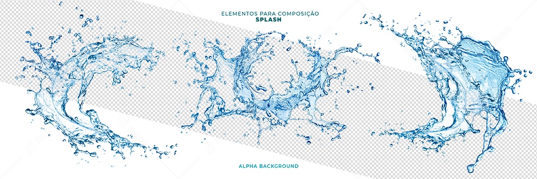 Splash Água Elemento 3D Composição PSD
