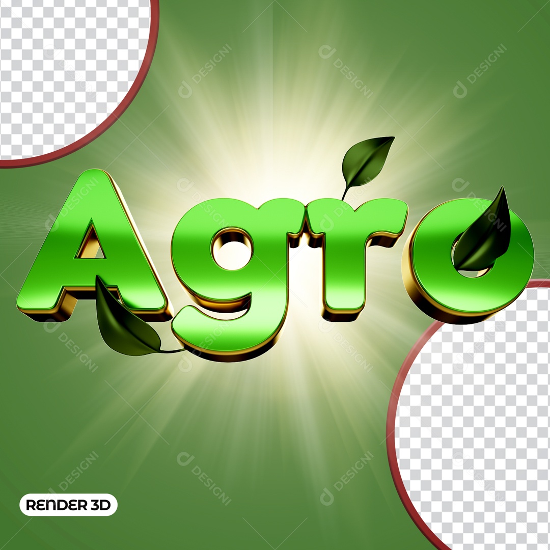 Texto 3D Agro Para Composição PSD