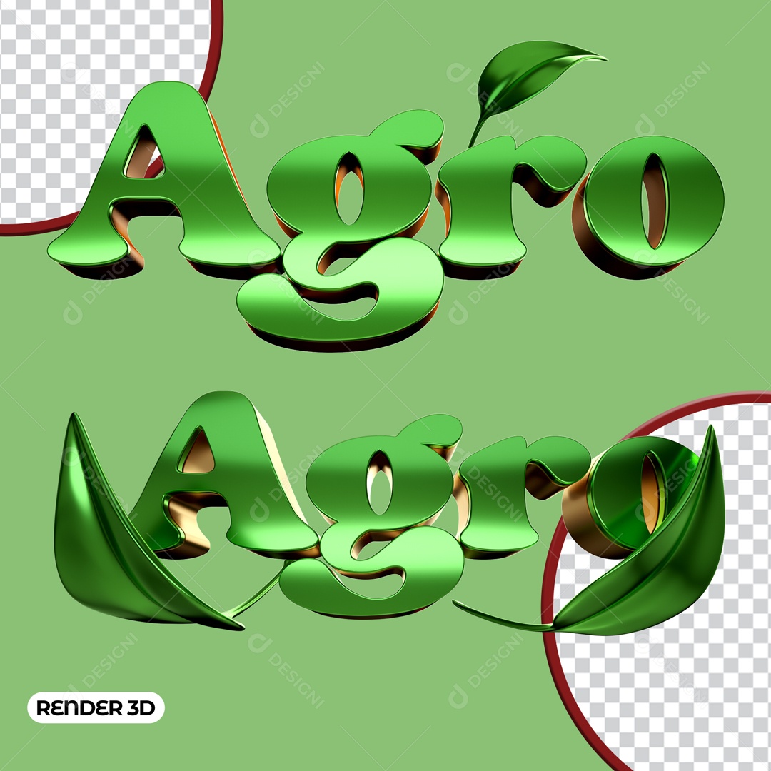 Texto 3D Agro Para Composição PSD