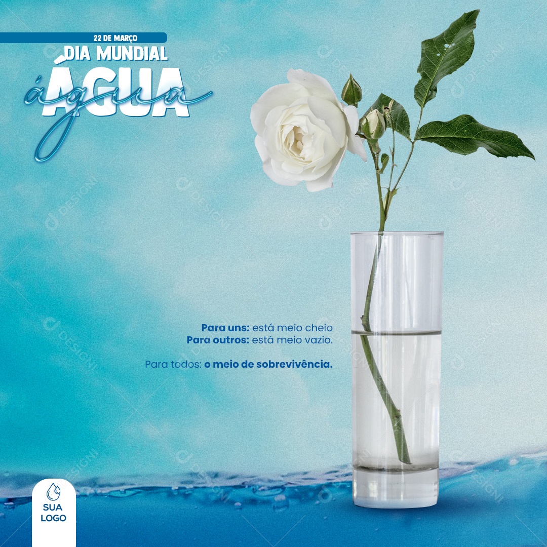 Dia Mundial da Água 22 de Março Social Media PSD Editável