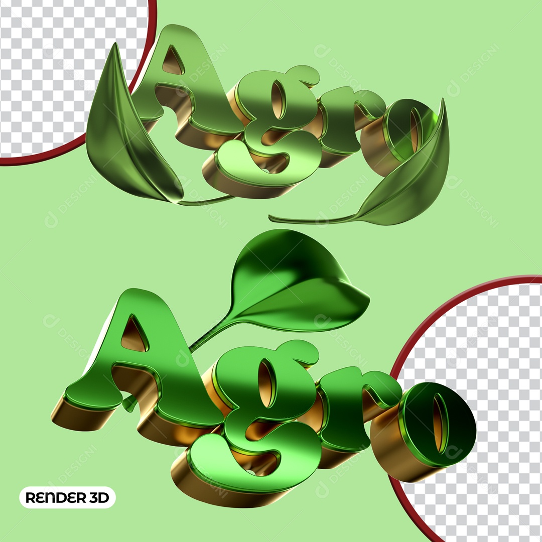 Texto 3D Agro Para Composição PSD