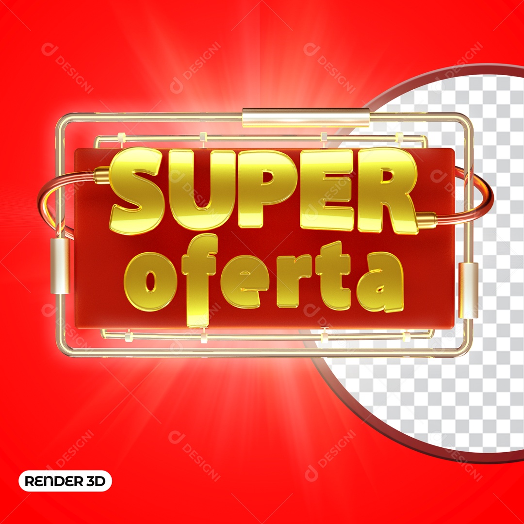 Super Oferta Selo 3D Para Composição PSD