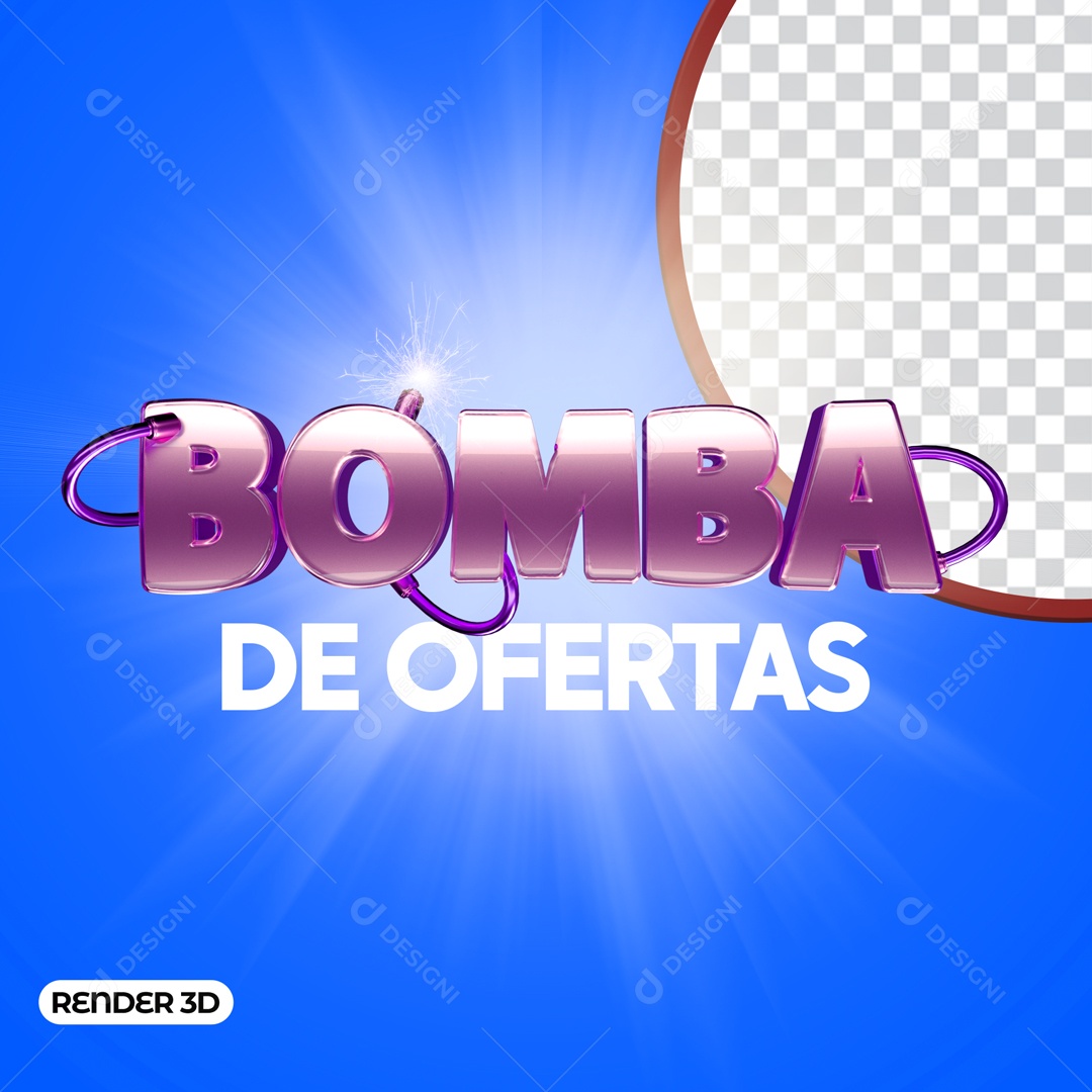 Texto 3D Bomba De Ofertas Elemento 3D PSD