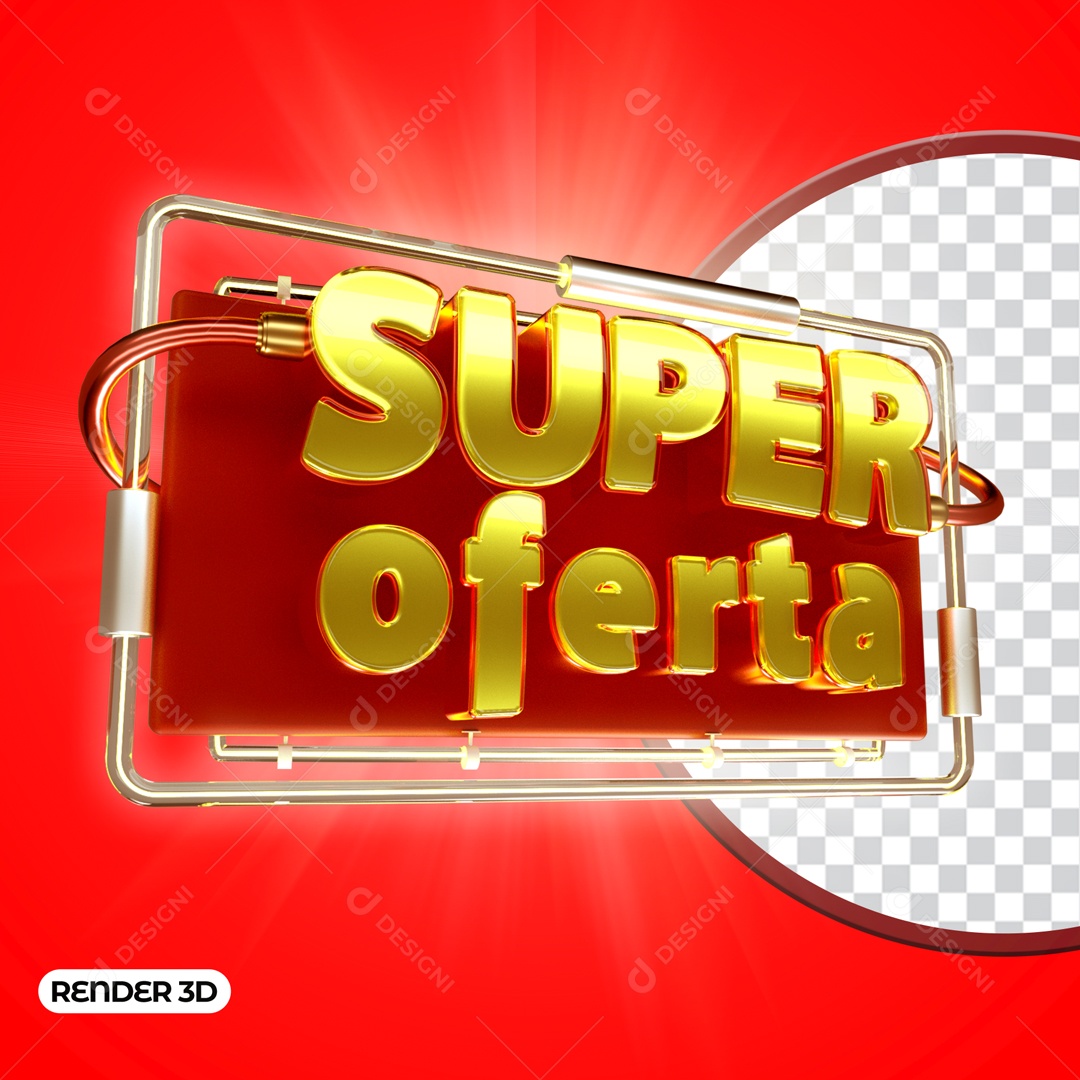 Super Oferta Selo 3D Para Composição PSD
