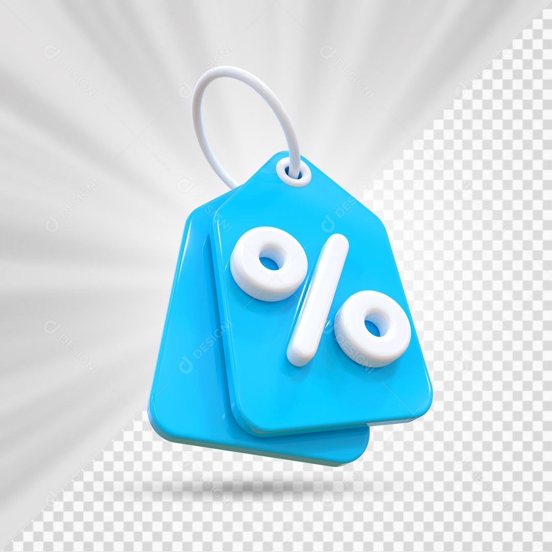 Elemento 3D Etiqueta de Desconto Para Composição PSD