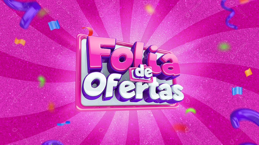 Selo 3D Para Composição Folia de Ofertas PSD