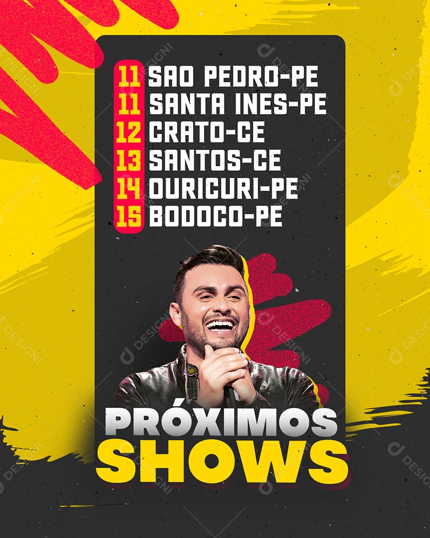 Próximos Shows Mano Walter Flyer Social Media PSD Editável