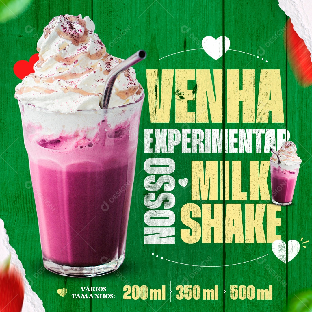 Come Try Our Editable Milk Shake Social Media PSD