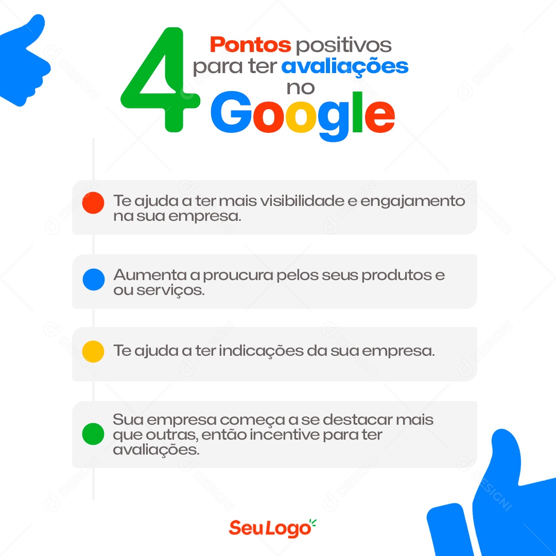 4 Pontos Positivos Para Ter Avaliações no Google Social Media PSD Editável