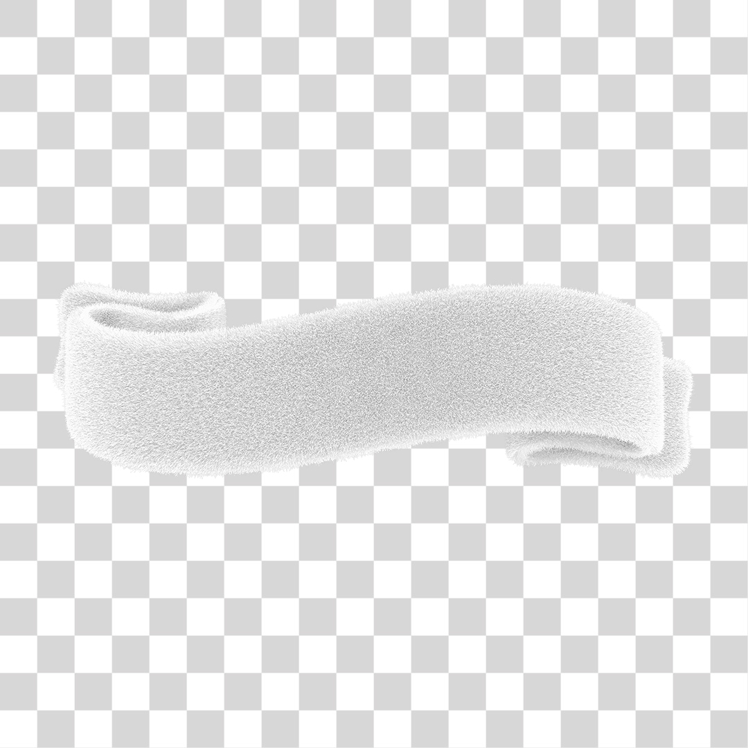 Faixa Branca Com Pelos Páscoa Elemento 3D PNG