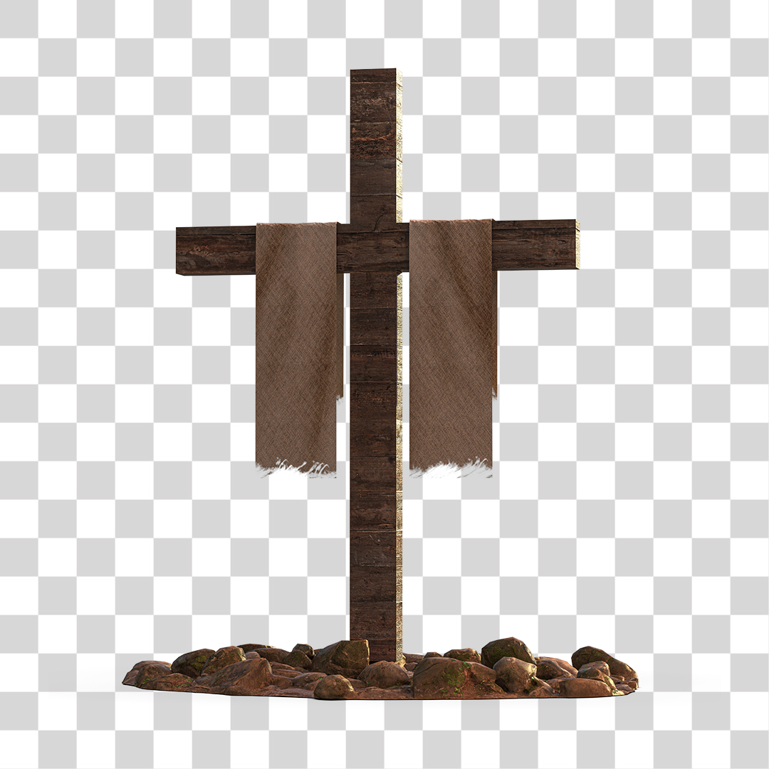 Cruz Elemento 3D Conceito de Páscoa PNG