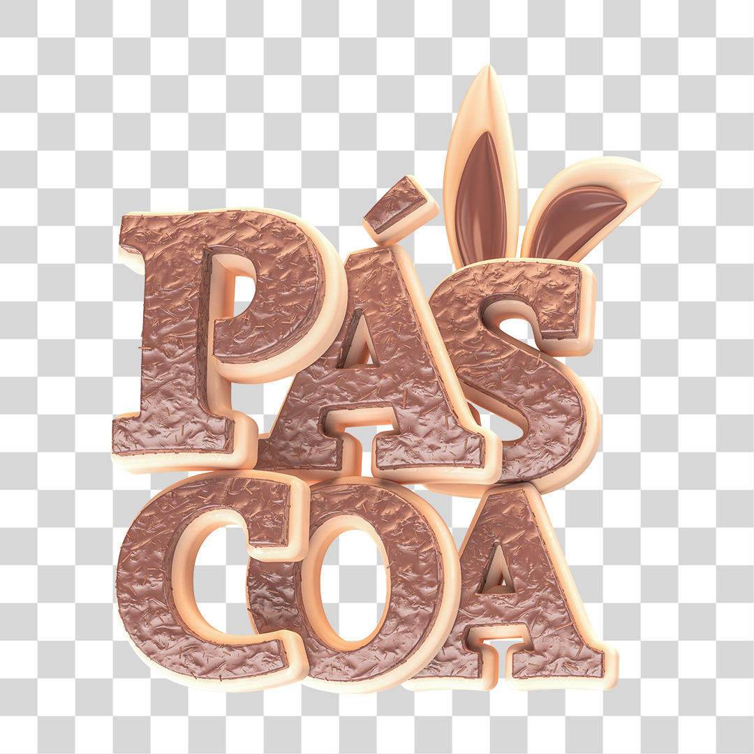 Páscoa Chocolate Orelha Coelho Selo 3D PNG
