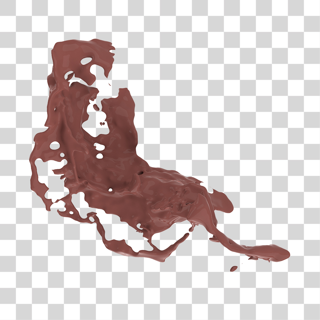 Splash de Chocolate Elemento 3D PNG