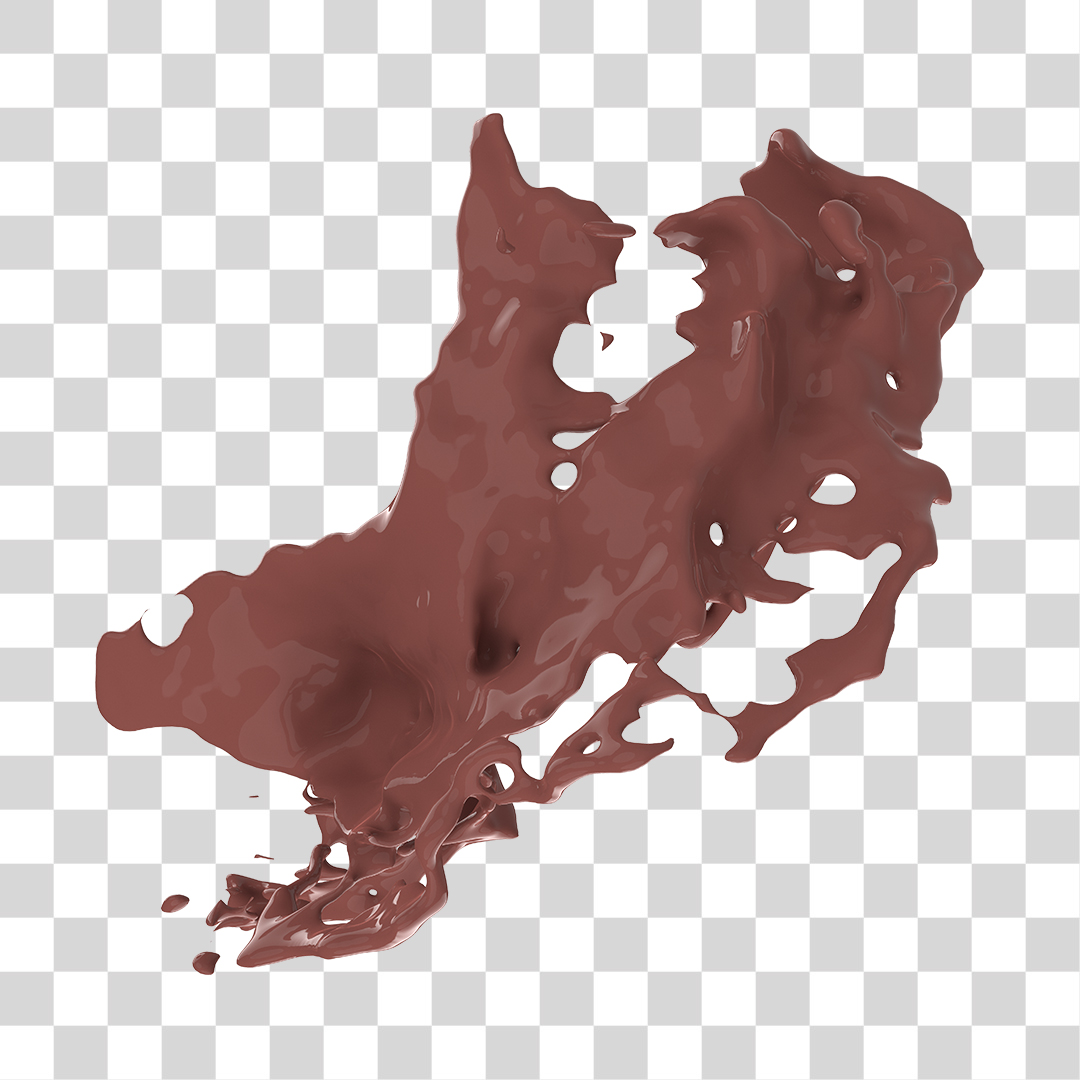 Splash de Chocolate Elemento 3D PNG