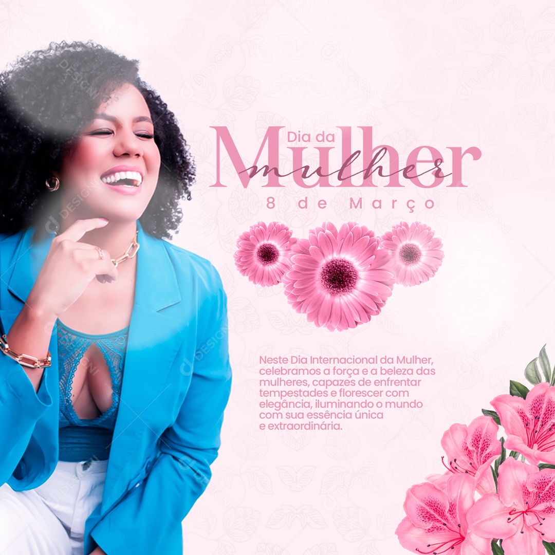 Feliz Dia da Mulher 08 de Março Social Media PSD Editável