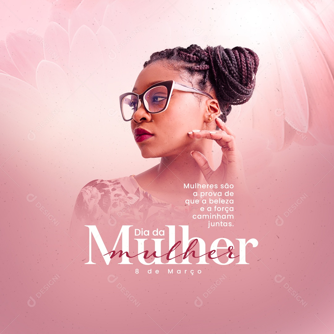 Feliz Dia da Mulher 08 de Março Social Media PSD Editável