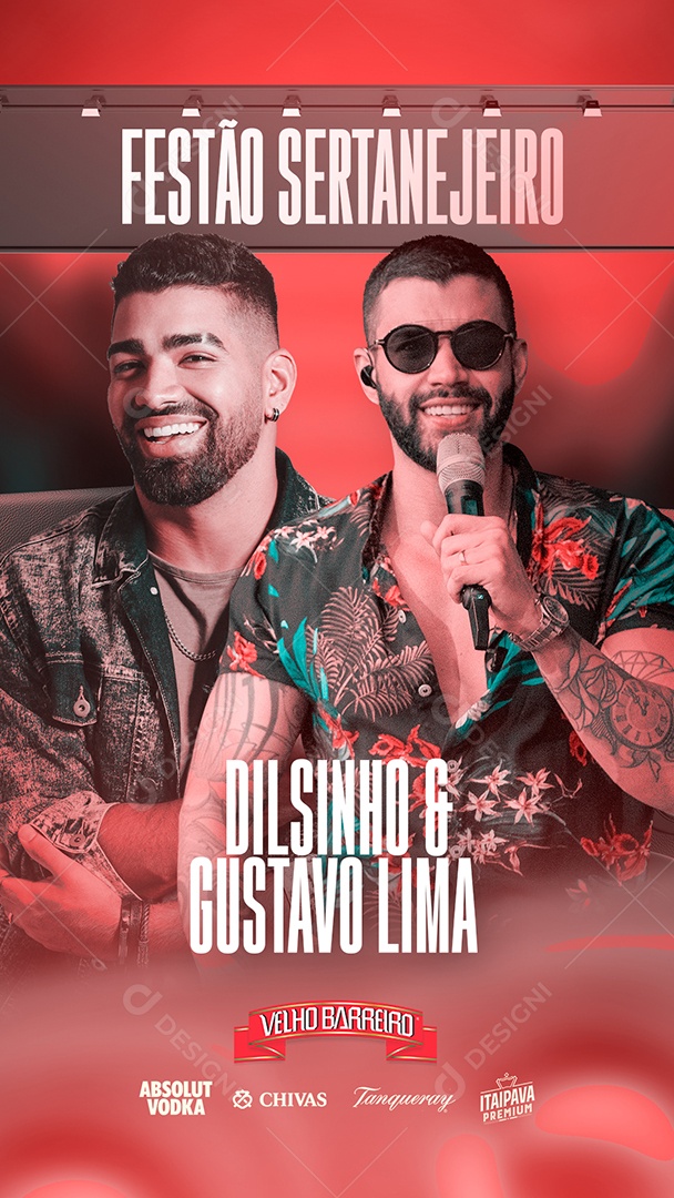 Story Festão Sertanejeiro Dilsinho Gusttavo Lima Flyer Social Media PSD Editável