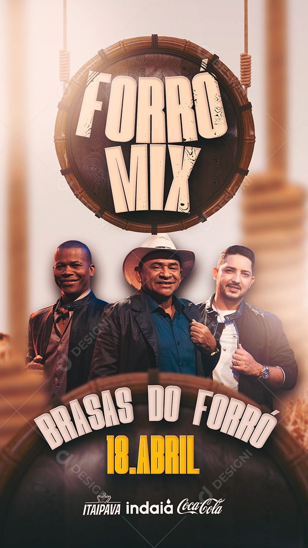 Story Forró Mix Brasas Do Forró Flyer Social Media PSD Editável