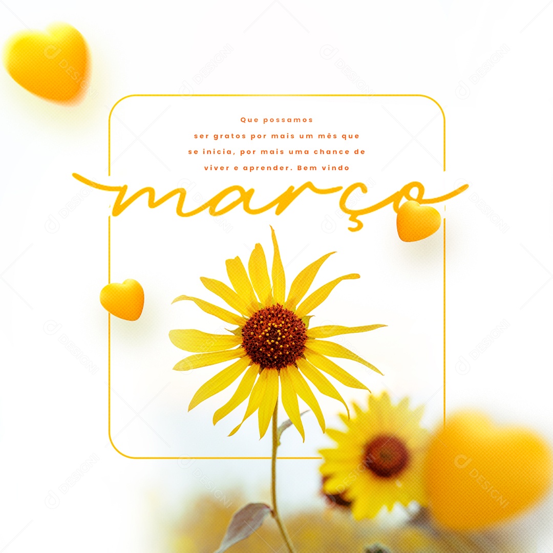 Que Possamos Ser Gratos Por Mais Um Mês Que Se Inicia Bem Vindo Março Social Media PSD Editável