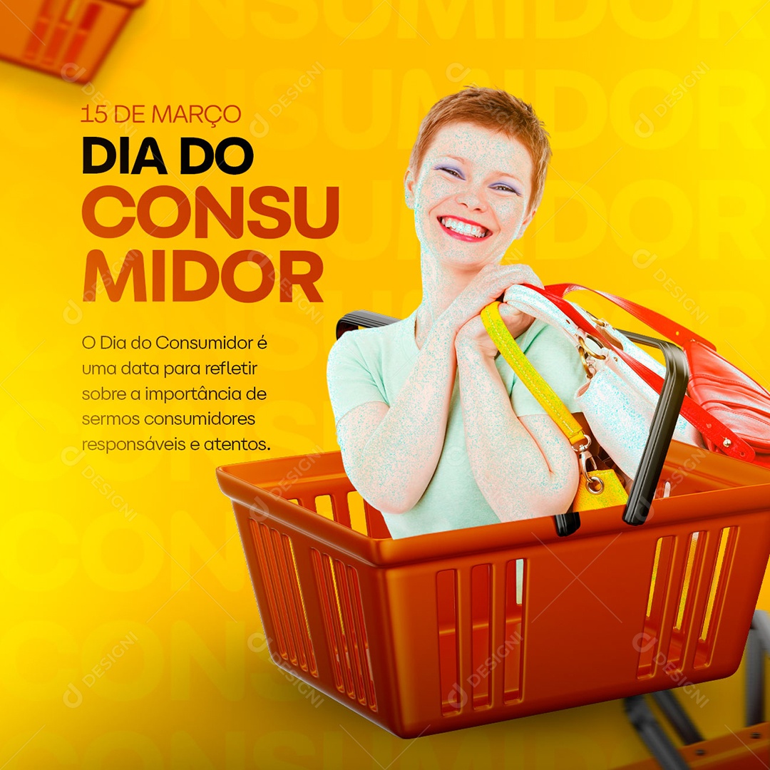 O Dia Do Consumidor é Uma Data Para Refletir Sobre a Importância de Sermos Consumidores Social Media PSD Editável