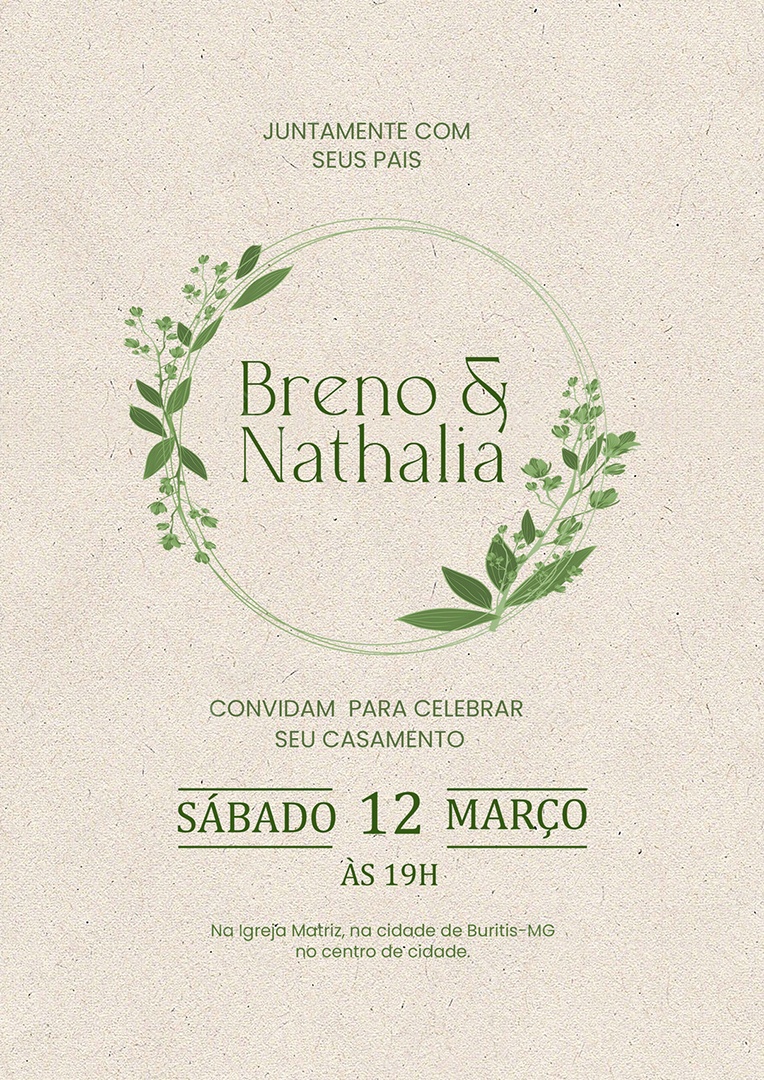 Modelo de Convite de Casamento PSD Editável