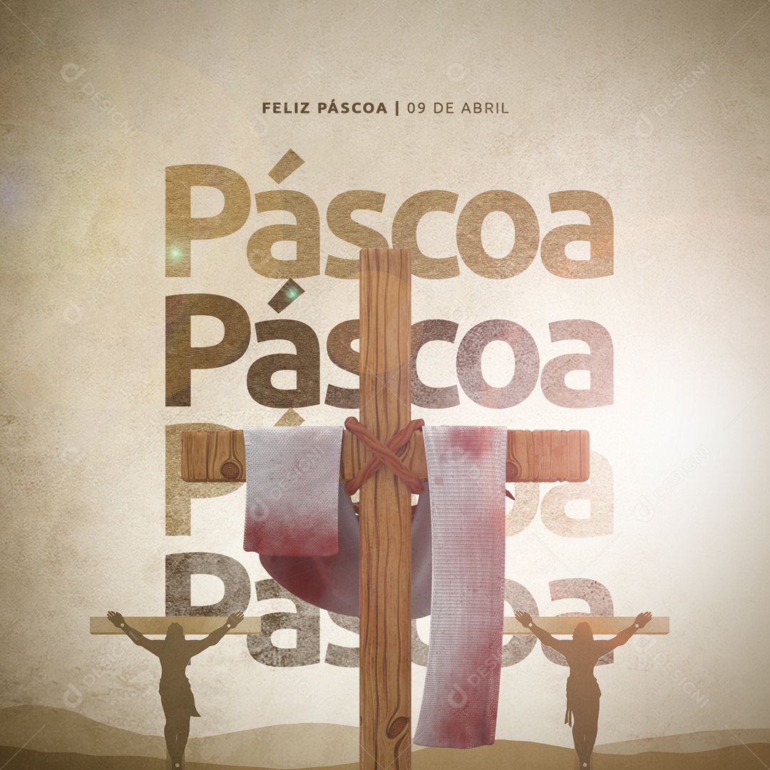Feliz Páscoa Cristã Social Media PSD Editável