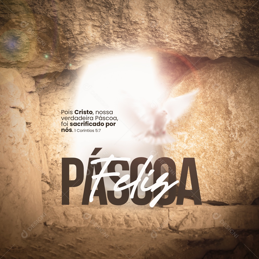 Feliz Páscoa Cristã Social Media PSD Editável