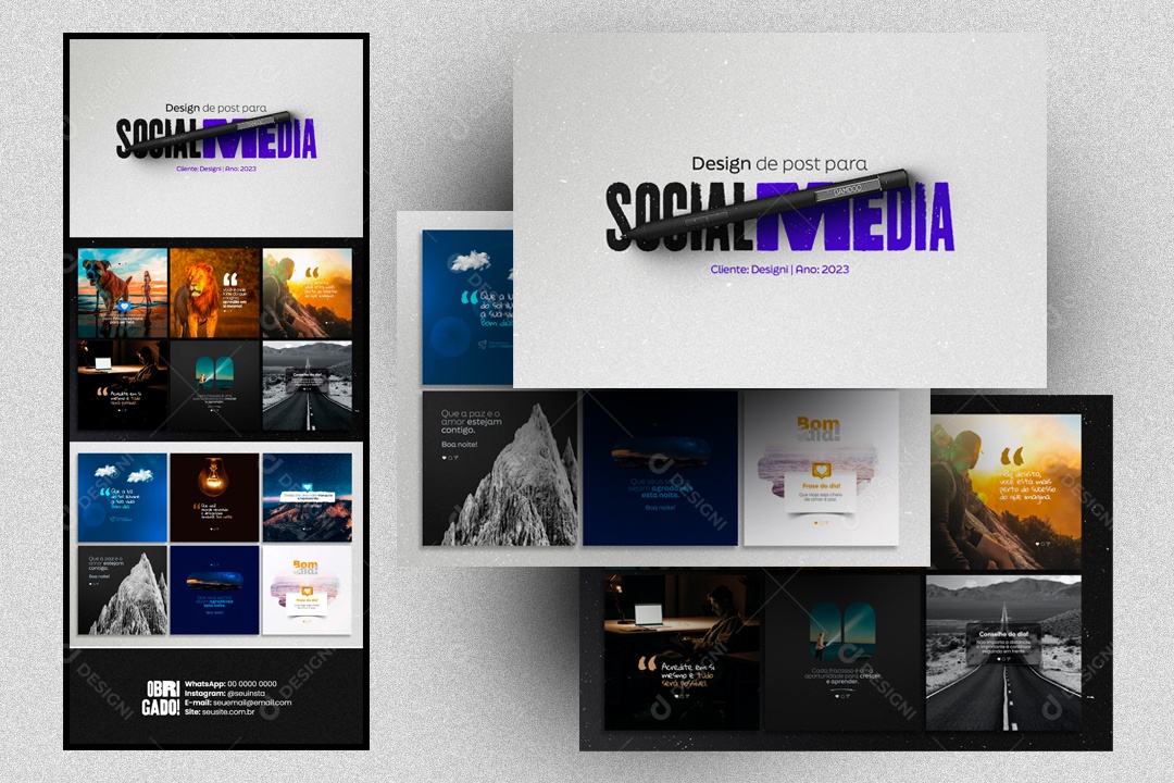 Apresentação Behance Portfolio Social Media PSD Editável