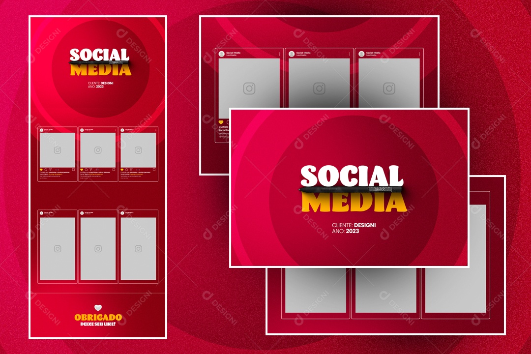 Apresentação Behance Portfolio Social Media PSD Editável