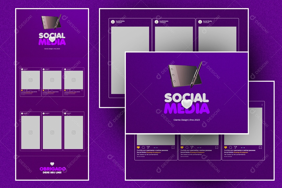 Apresentação Behance Portfolio Social Media PSD Editável