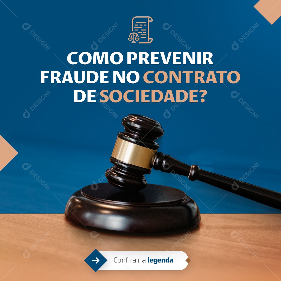 Como Prevenir Fraude no Contrato de Sociedade Social Media PSD Editável