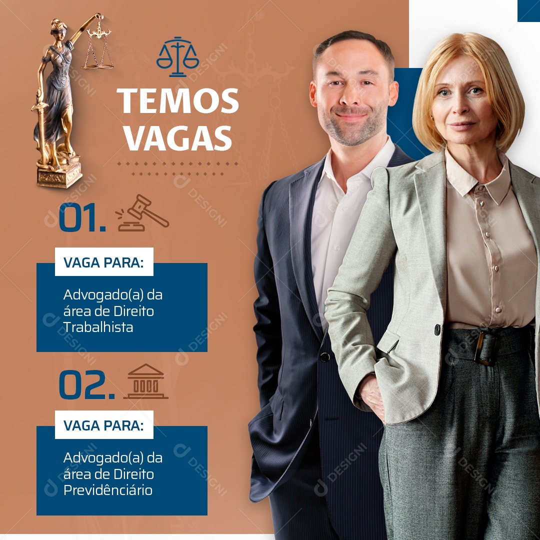 Temos Vaga Advocacia Social Media PSD Editável