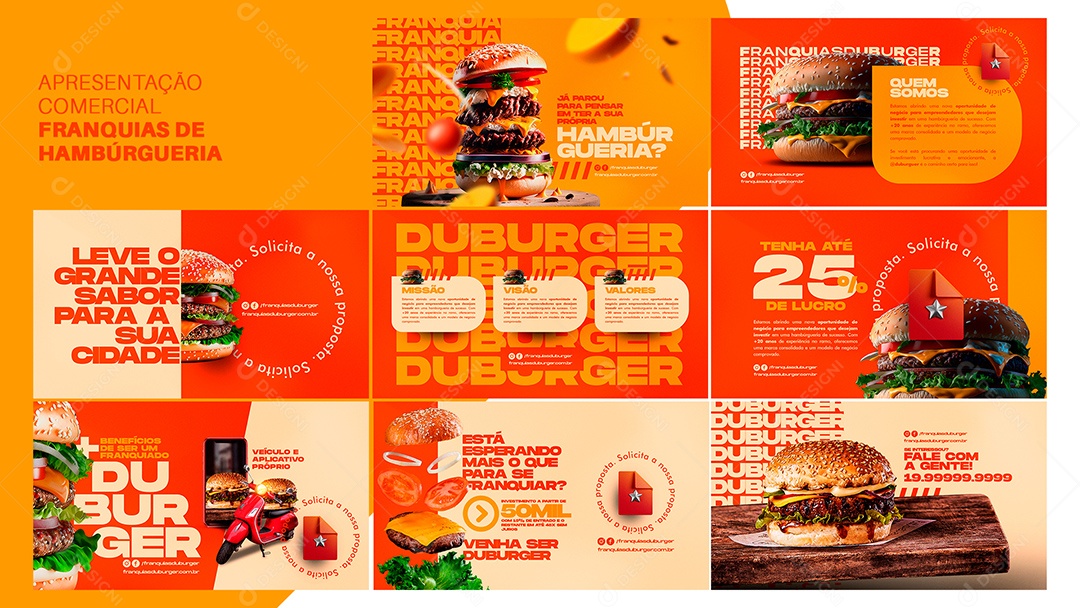 Apresentação Comercial Hamburgueria PSD Editável