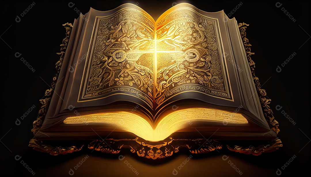 Bíblia do livro, sexta-feira santa, quarta-feira de cinzas, cruz, deus, jesus, mensagem iluminada da bandeira do livro antigo da bíblia sagrada brilhante