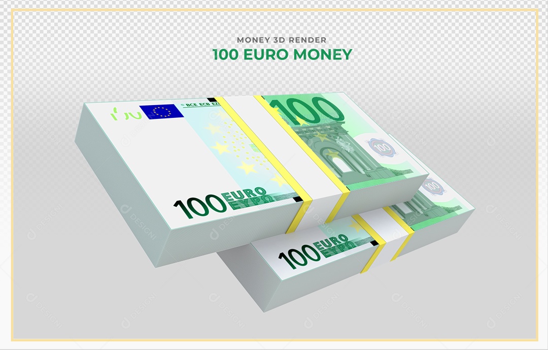 Elementos 3D Notas De Euro 100 EUR Para Composição PSD