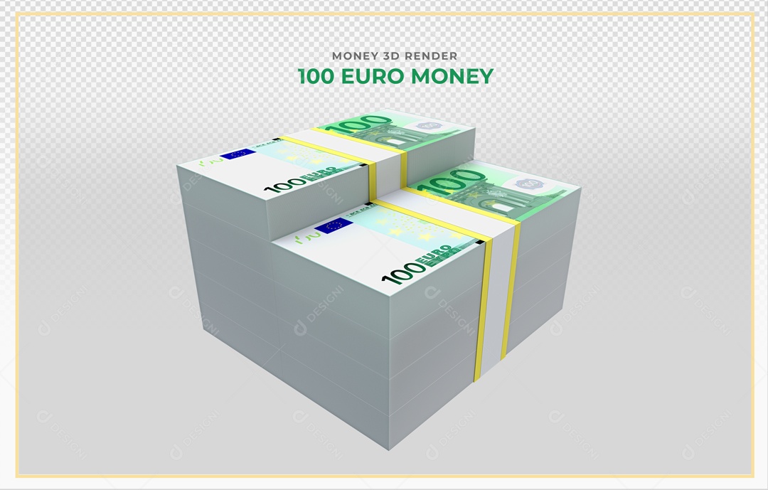 Elementos 3D Notas De Euro 100 EUR Para Composição PSD