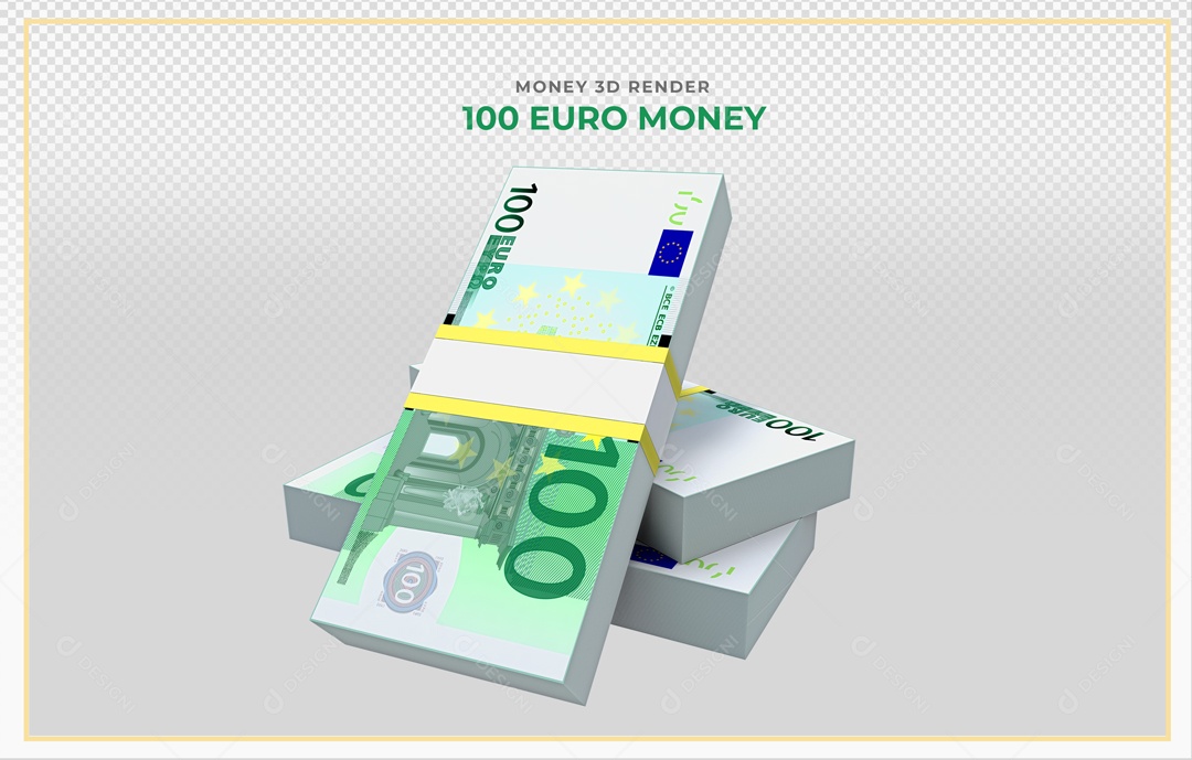 Elementos 3D Notas De Euro 100 EUR Para Composição PSD