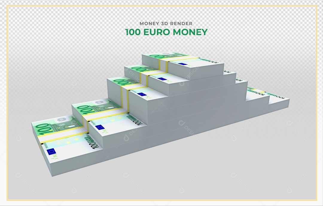 Elementos 3D Notas De Euro 100 EUR Para Composição PSD