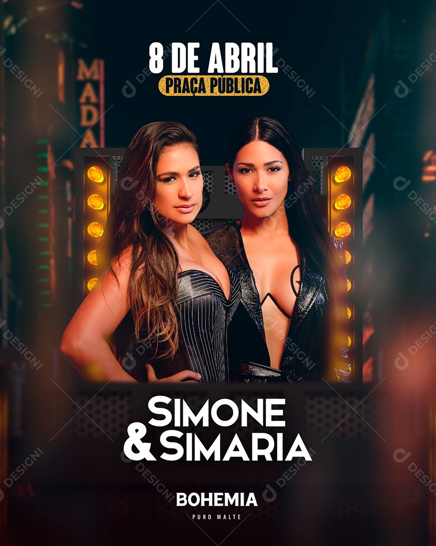 Show Simone & Simaria Flyer Social Media PSD Editável