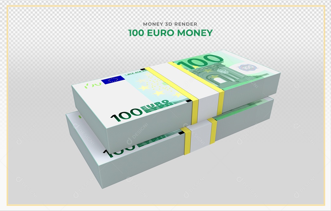 Elementos 3D Notas De Euro 100 EUR Para Composição PSD