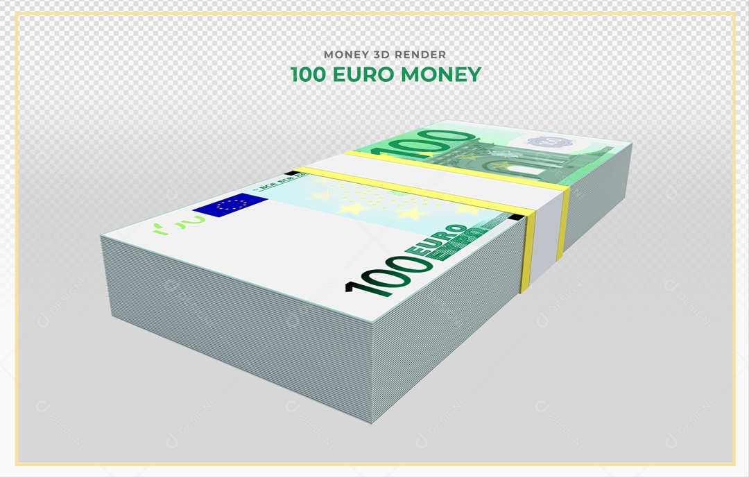 Elementos 3D Notas De Euro 100 EUR Para Composição PSD