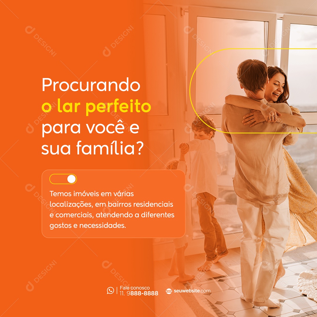 Procurando um Lar Perfeito Para Você e Sua Família Social Media PSD Editável