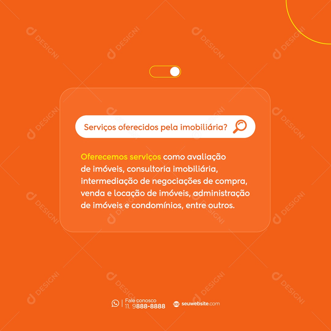 Serviços Oferecidos Pela Imobiliária Social Media PSD Editável