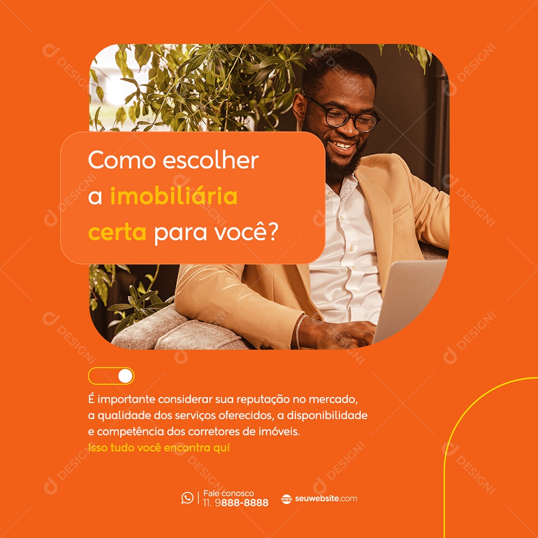 Como Escolher a Imobiliária Certa Para Você Social Media PSD Editável