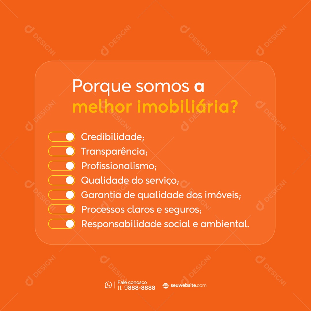 Porque Somos a Melhor Imobiliária Social Media PSD Editável