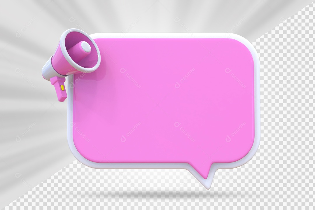 Caixa De Mensagem e Notificação Elemento 3D Rosa PSD