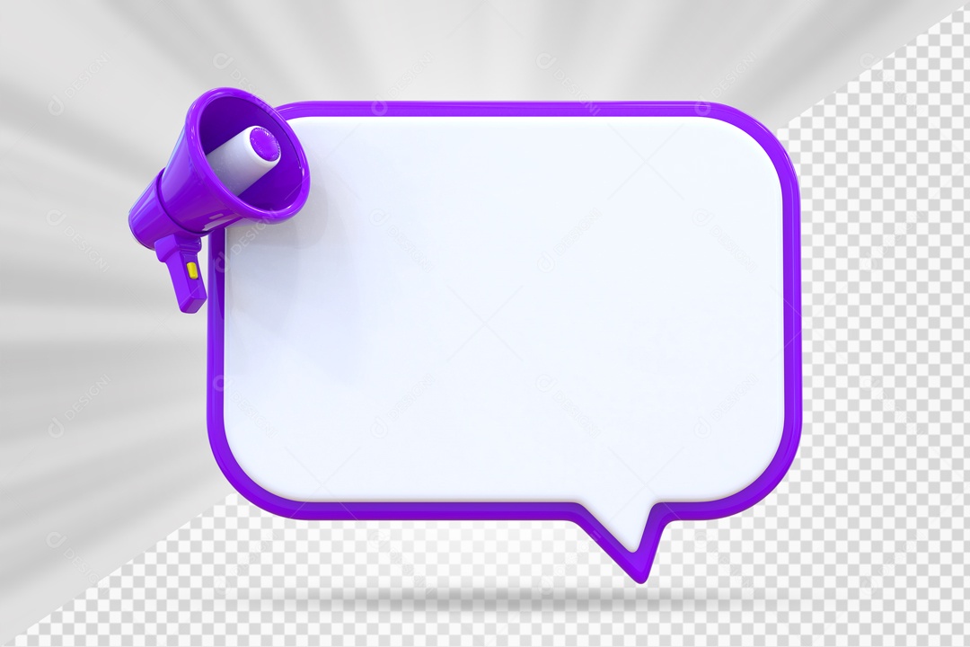 Caixa De Mensagem e Notificação Elemento 3D PSD