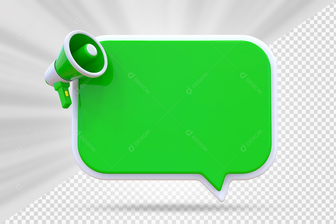 Caixa De Mensagem e Notificação Elemento 3D Verde PSD