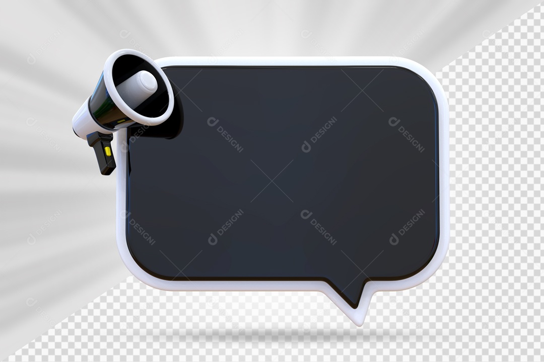 Caixa De Mensagem e Notificação Elemento 3D Preto PSD